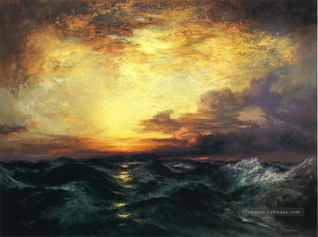 Thomas Moran Pacific Sunset Paysage marin Peintures à l'huile